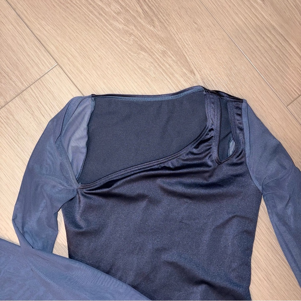 Balera One-Shoulder Mesh detail unitard MC - Picture 4 of 4